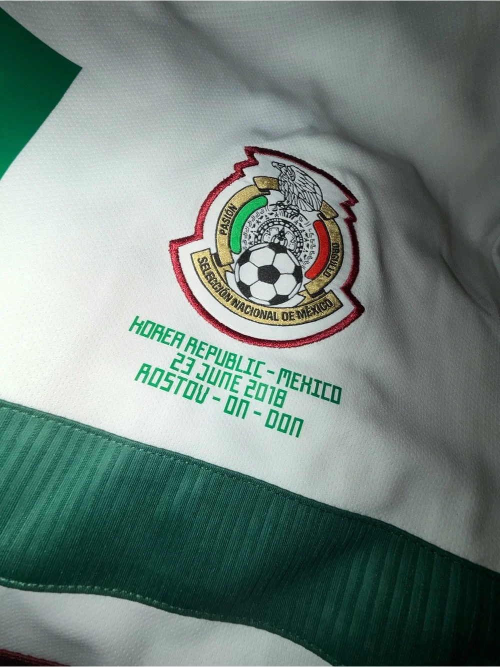 Adidas 2018 Russia WC Carlos Vela #11 Jersey with Green and Maroon Stripes